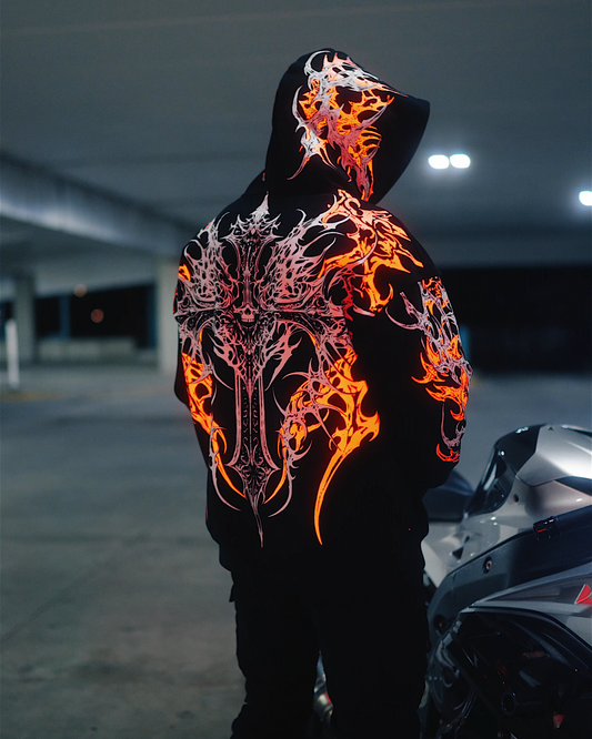 reflective cross pullover